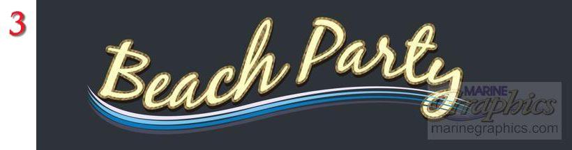 Beach Party Boat Lettering