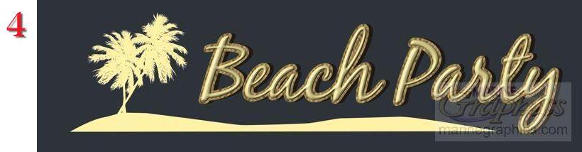 Beach Party Boat Lettering