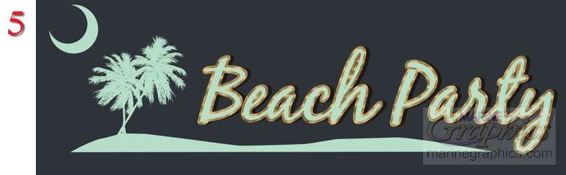 Beach Party Boat Lettering