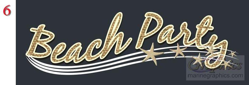 Beach Party Boat Lettering