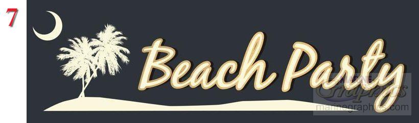 Beach Party Boat Lettering