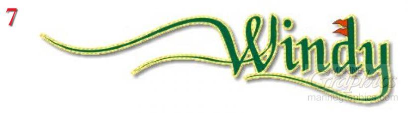 Windy boat lettering