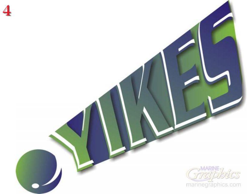 Yikes boat lettering