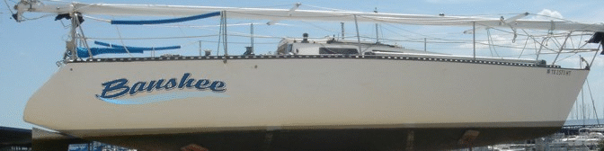 Banshee boat lettering