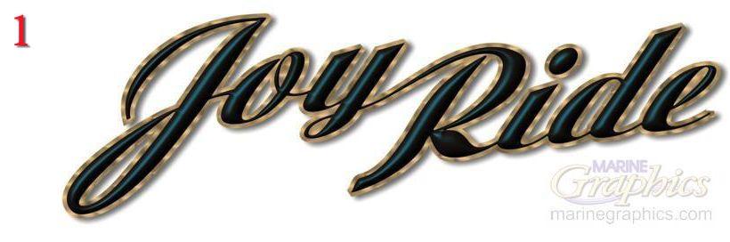 Joy Ride custom boat lettering service. - 1