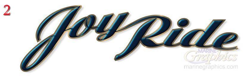 Joy Ride custom boat lettering service. - 2