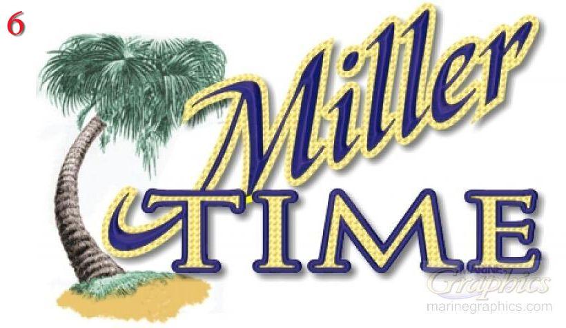 Miller Time boat graphics