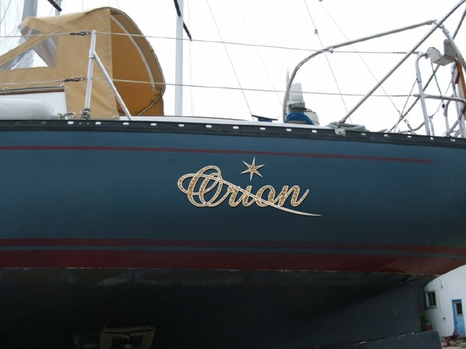 Orion boat lettering preview