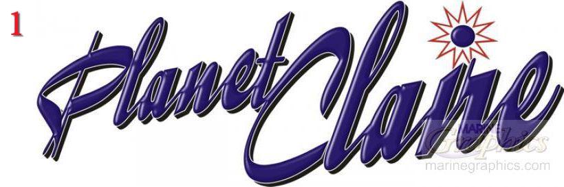 Planet Claire boat graphic