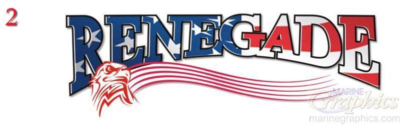 Renegade boat lettering