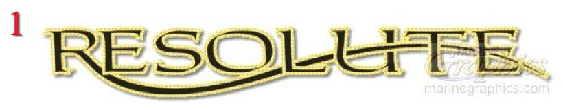 Resolute boat lettering