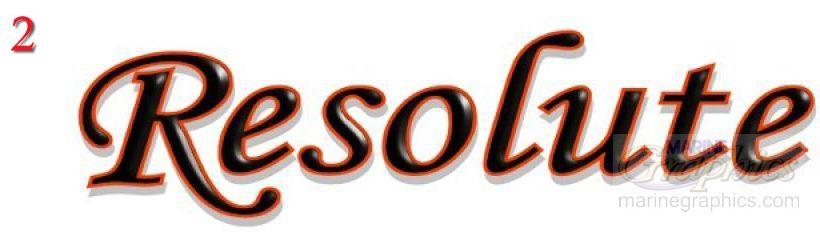 Resolute boat lettering