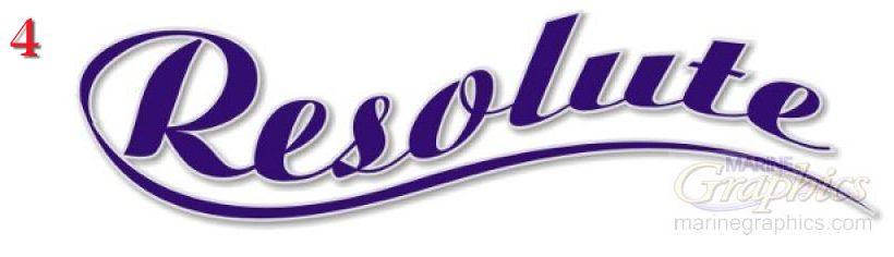 Resolute boat lettering