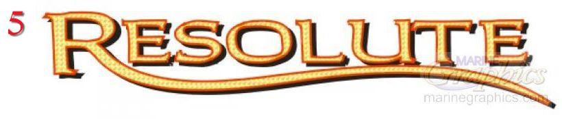 Resolute boat lettering