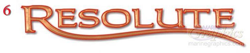 Resolute boat lettering