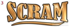 Scram boat lettering