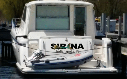 Sirena boat name preview on hull