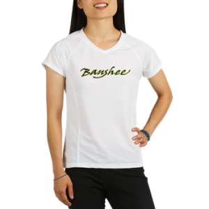 Womens Performance T with boat name