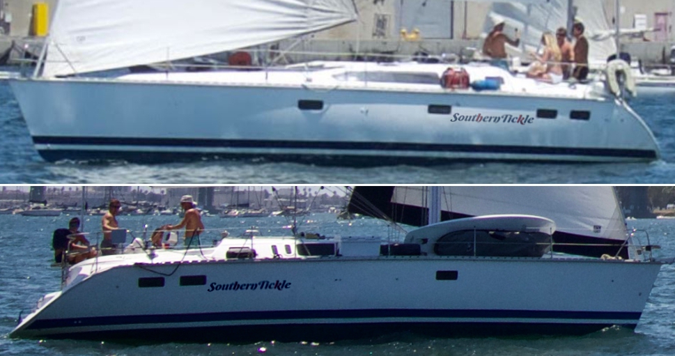 Southern Tickle boat name example 1 - viewed on the hull