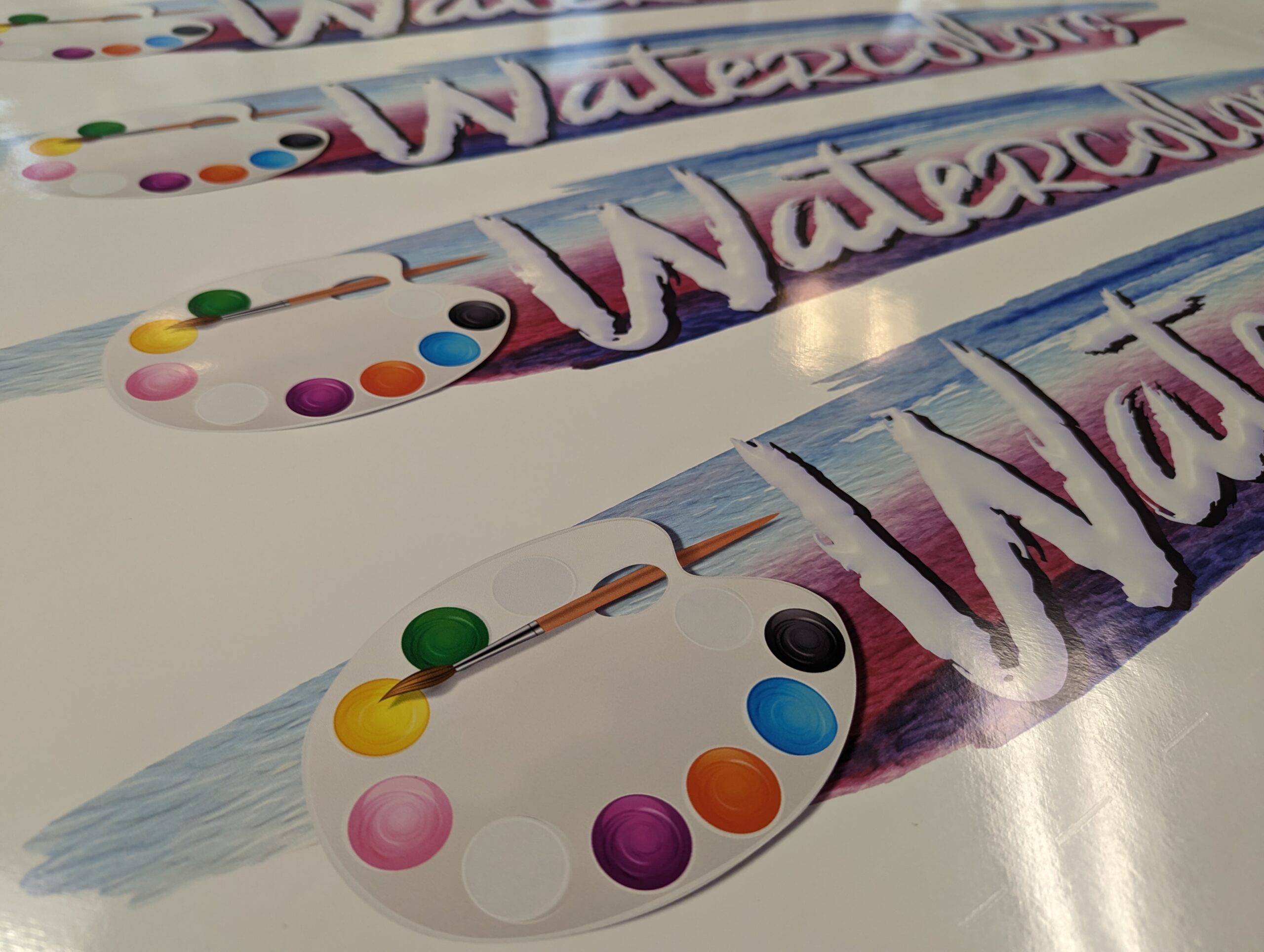 Press check before cutting and taping custom boat lettering