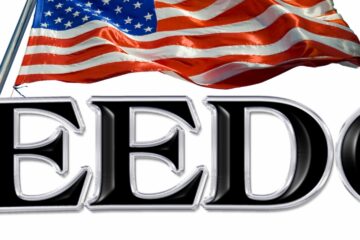 Freedom boat decal with US Flag