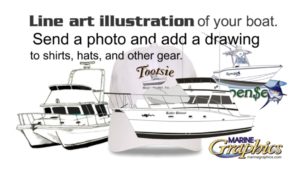 Line art illustration of your boat.